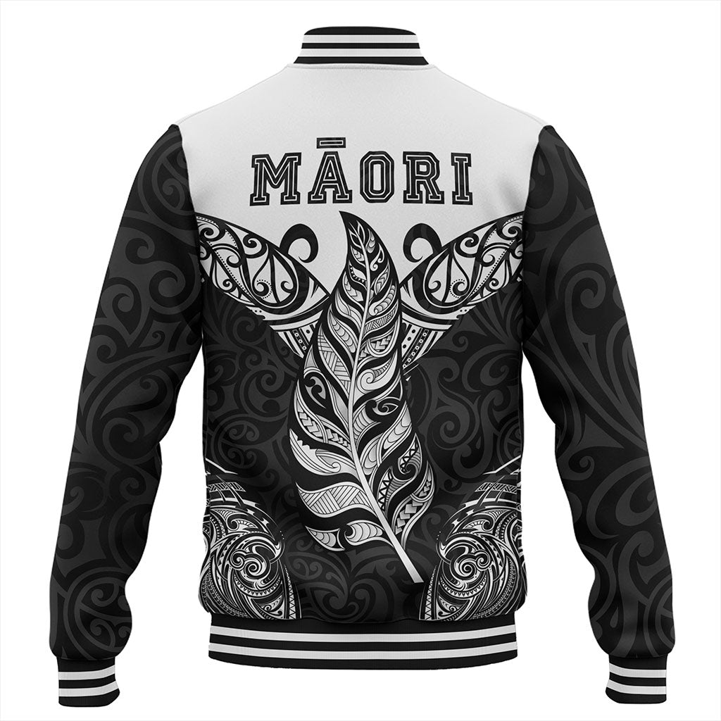 New Zealand Baseball Jacket Maori Silver Fern Tattoo Tribal