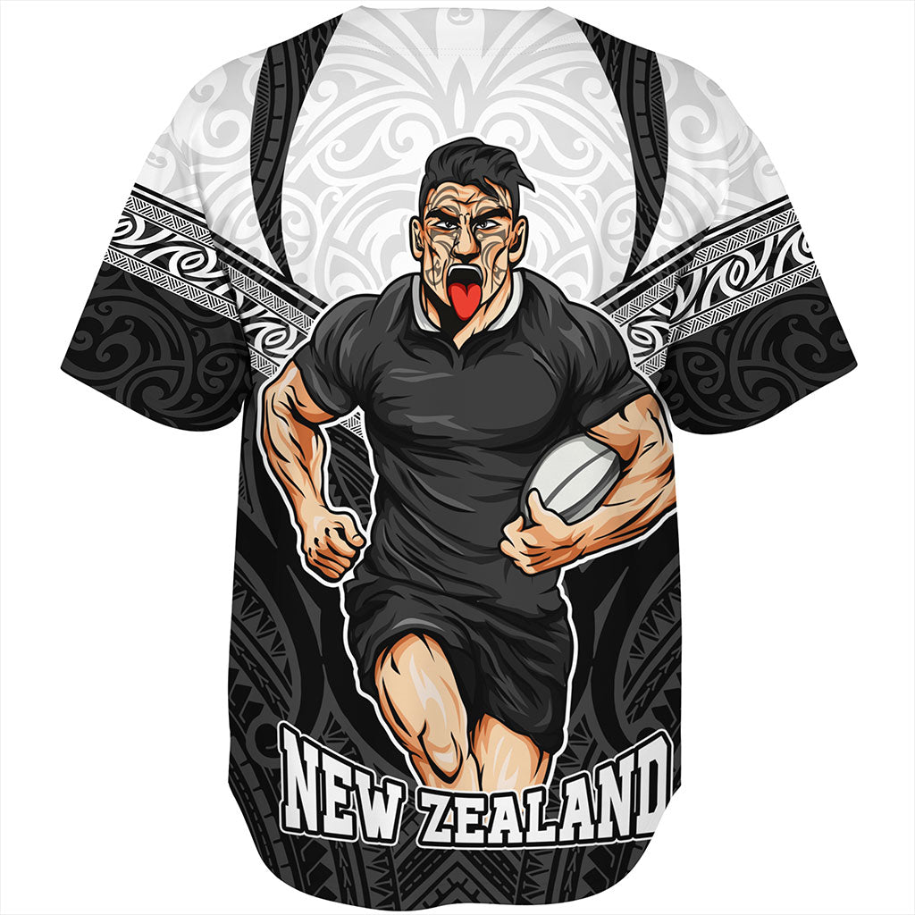 New Zealand Baseball Shirt Rugby Maori Tribal Sport Style