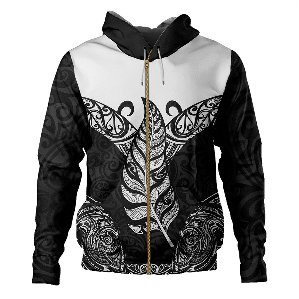 New Zealand Hoodie Maori Silver Fern Tattoo Tribal