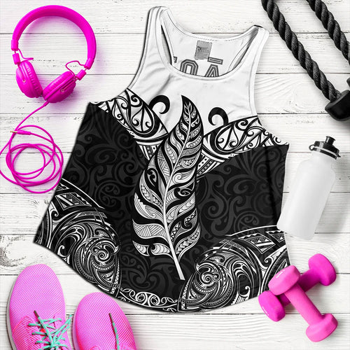 New Zealand Women Tank Maori Silver Fern Tattoo Tribal