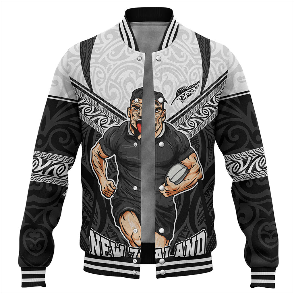New Zealand Baseball Jacket Rugby Maori Tribal Sport Style