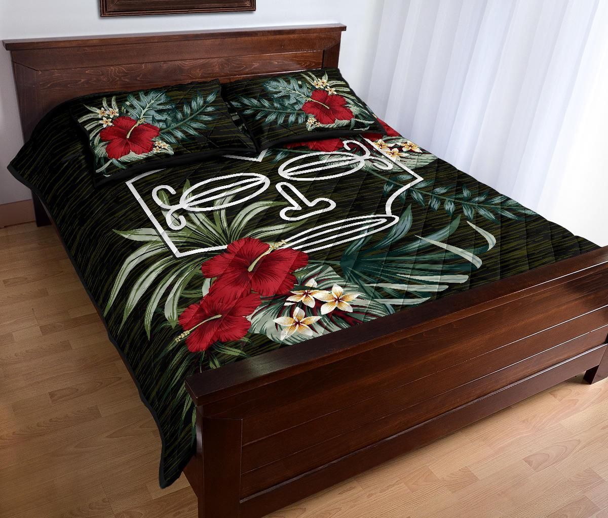 Marquesas Islands Polynesian Quilt Bed Set - Special Hibiscus