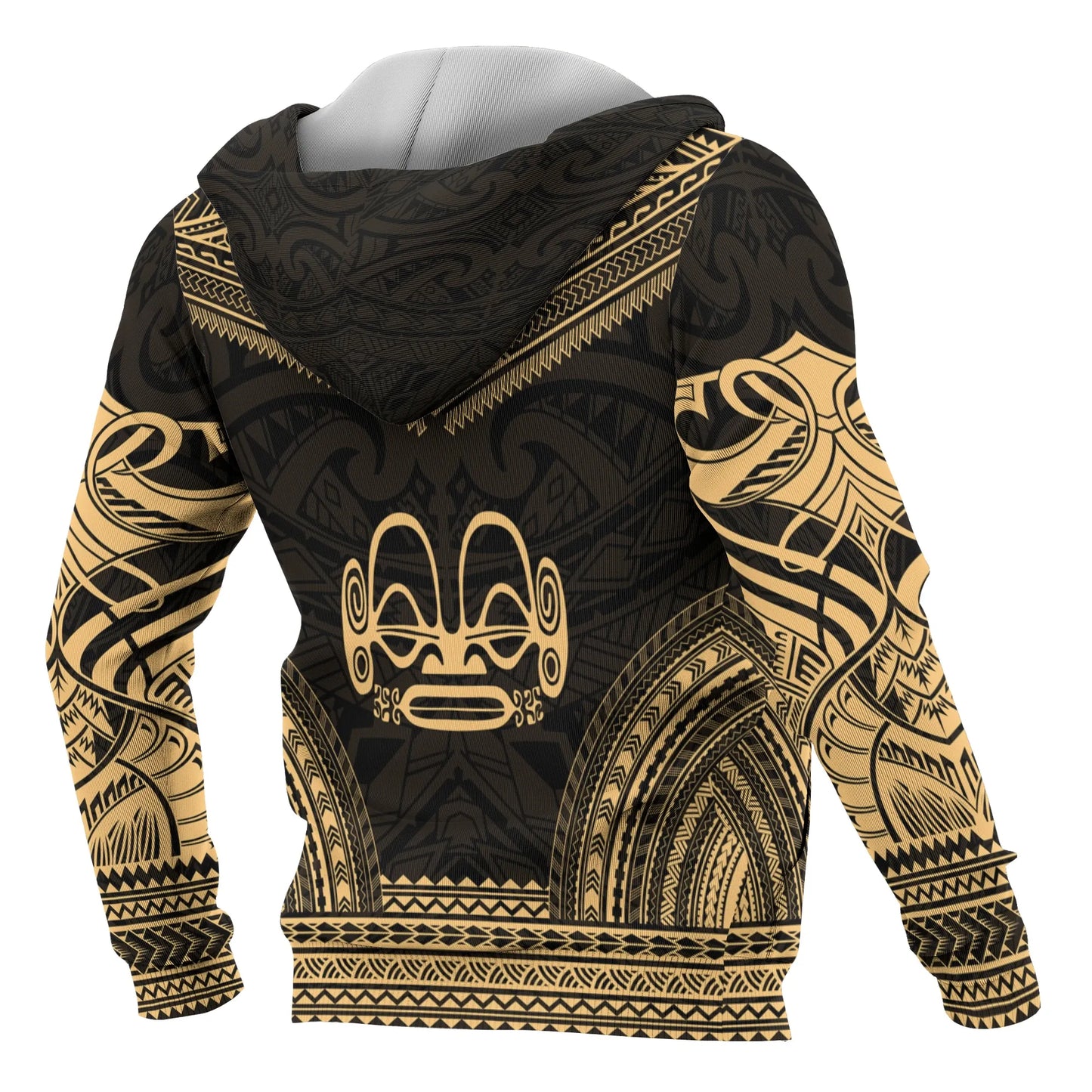 Marquesas Islands Polynesian Chief Custom Personalised Hoodie - Gold Version