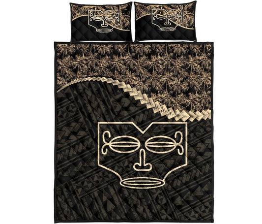 Marquesas Islands Polynesian Quilt Bed Set Golden Coconut