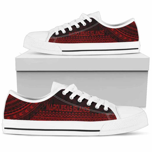 Marquesas Islands Low Top Shoes - Polynesian Red Chief Version