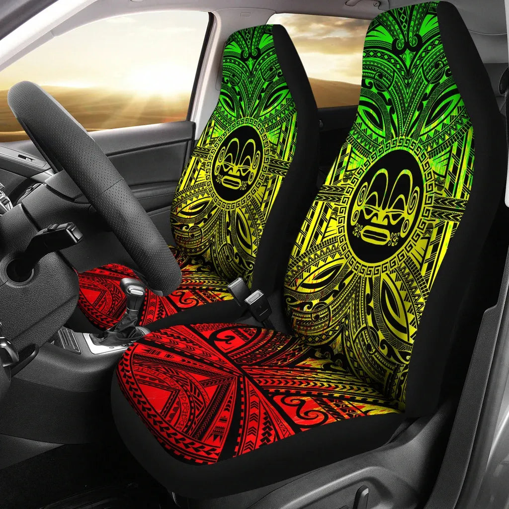 Marquesas Islands Car Seat Cover - Marquesas Islands Coat Of Arms Polynesian Reggae Style