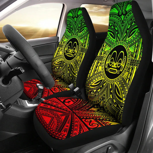 Marquesas Islands Car Seat Cover - Marquesas Islands Coat Of Arms Polynesian Reggae Style