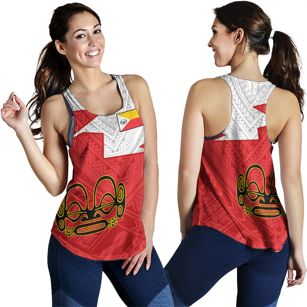Marquesas Islands Women Tank Polynesian Tattoo Flag And Coat Of Arms