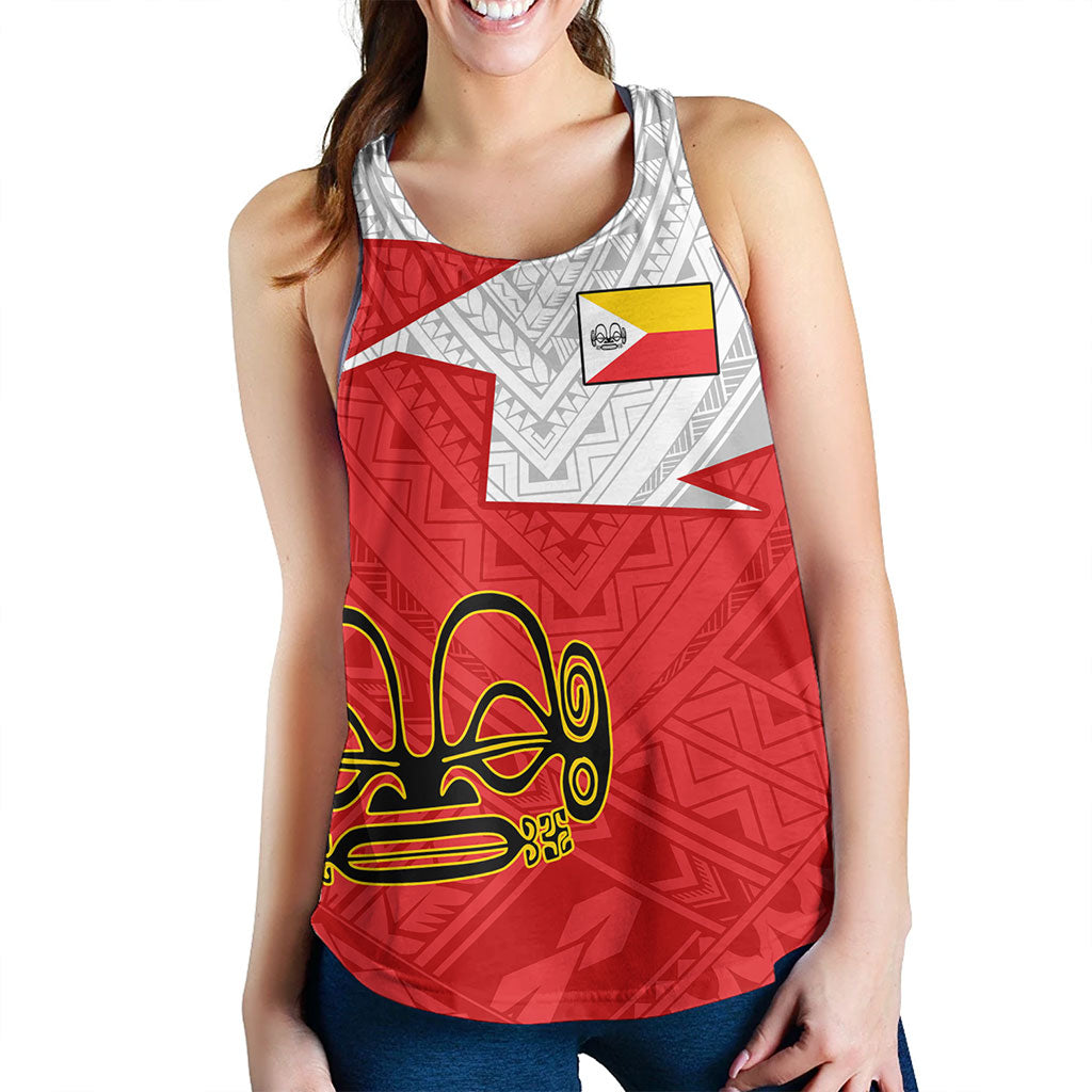 Marquesas Islands Women Tank Polynesian Tattoo Flag And Coat Of Arms