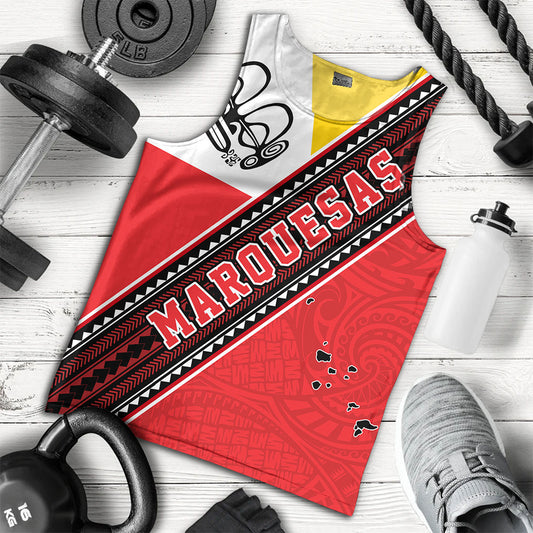 Marquesas Islands Tank Top Flag And Coat Of Arms