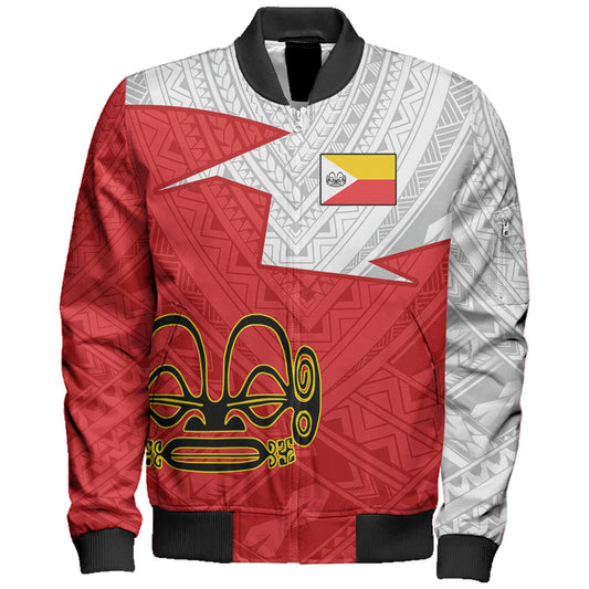 Marquesas Islands Bomber Jacket Polynesian Tattoo Flag And Coat Of Arms