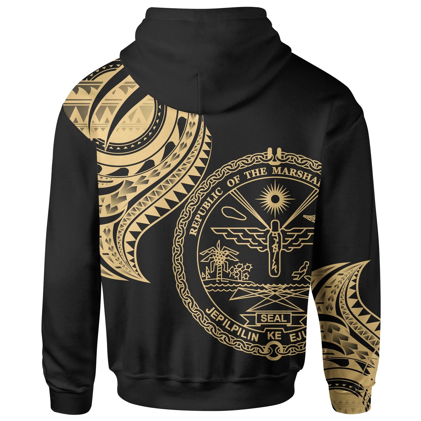 Marshall Custom Personalised Hoodie - Marshall Tatau Gold Patterns