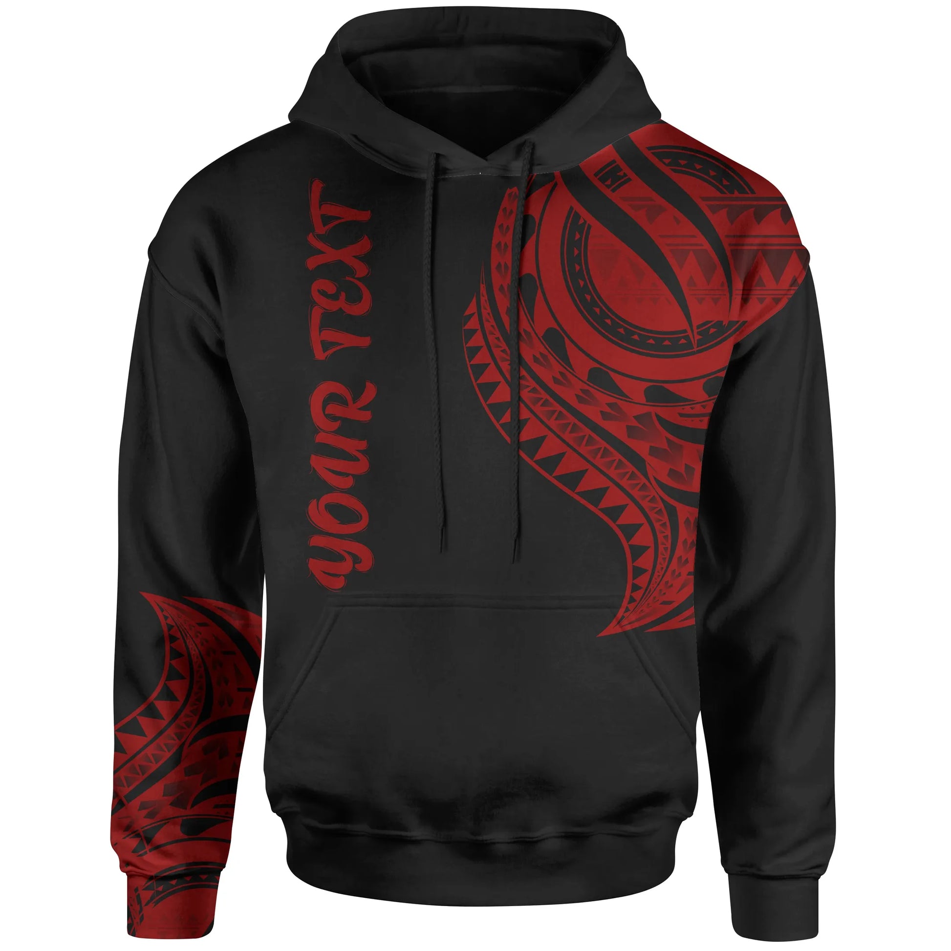 Marshall Custom Personalised Hoodie - Marshall Tatau Red Patterns