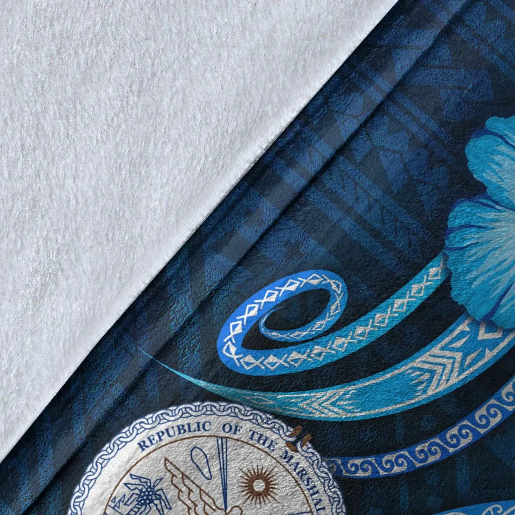 Marshall Islands Premium Blanket - Turtle and Tribal Tattoo Of Polynesian