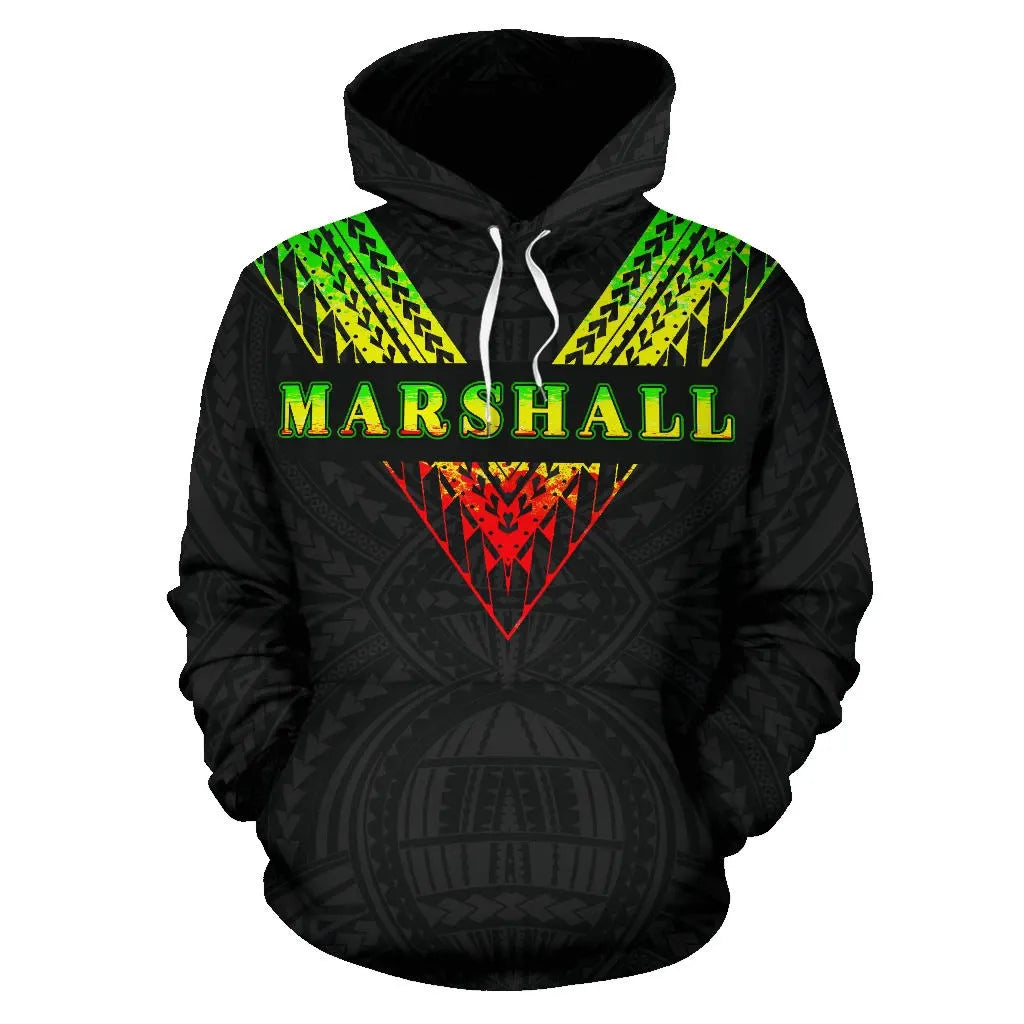 Marshall Islands All Over Hoodie - Reggae Color Sailor Style