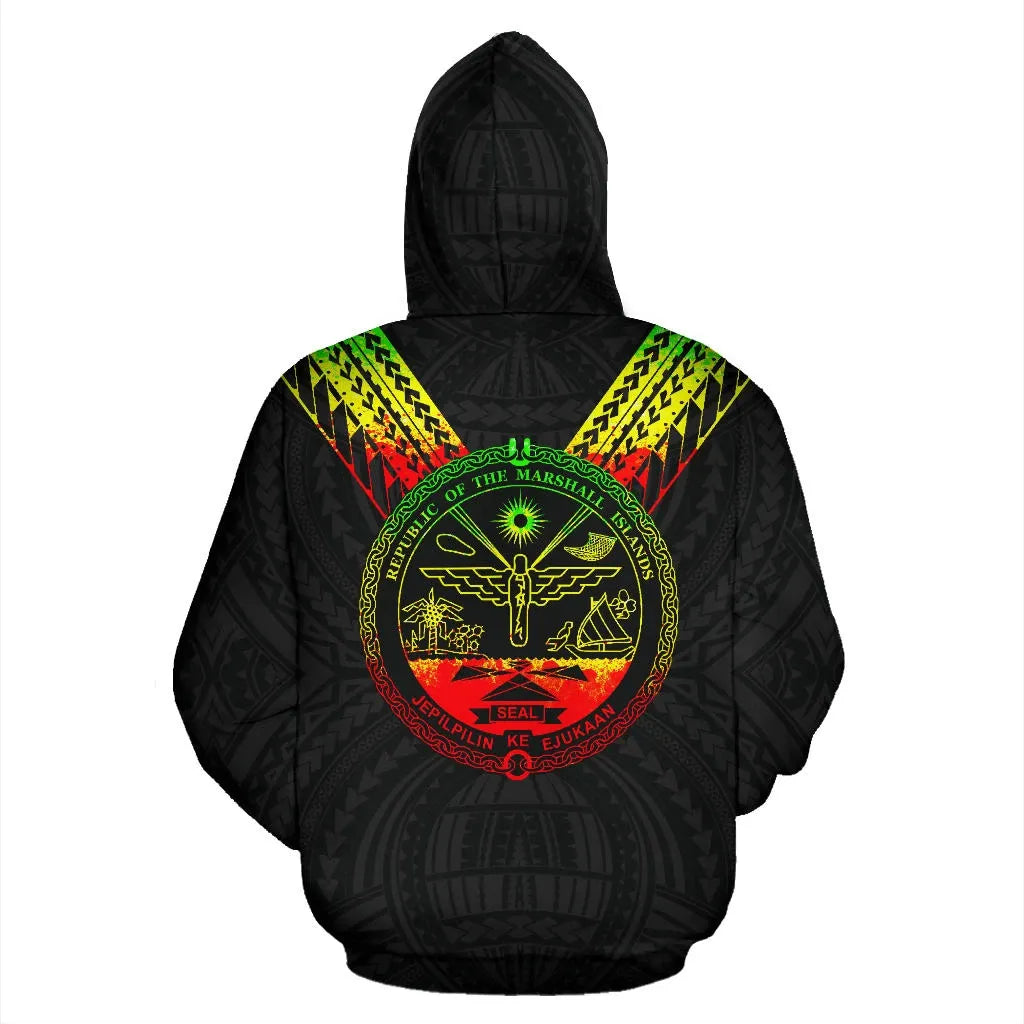 Marshall Islands All Over Hoodie - Reggae Color Sailor Style