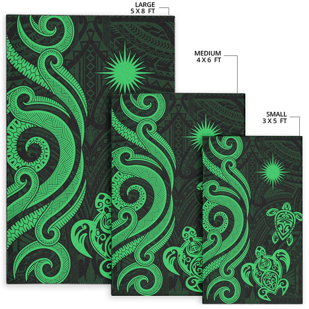 Marshall Islandss Area Rug - Green Tentacle Turtle