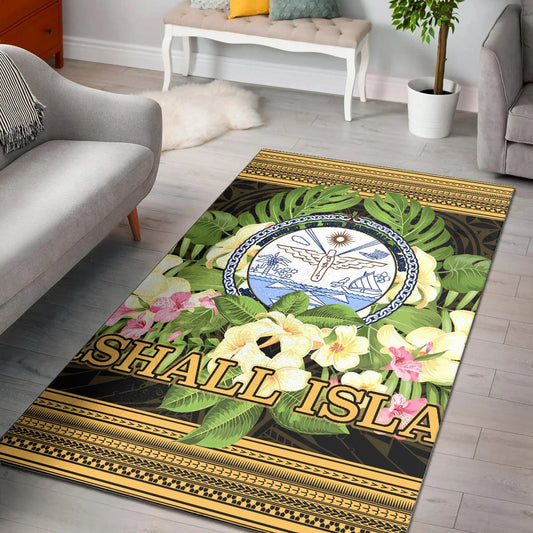Marshall Islandss Area Rug - Polynesian Gold Patterns Collection