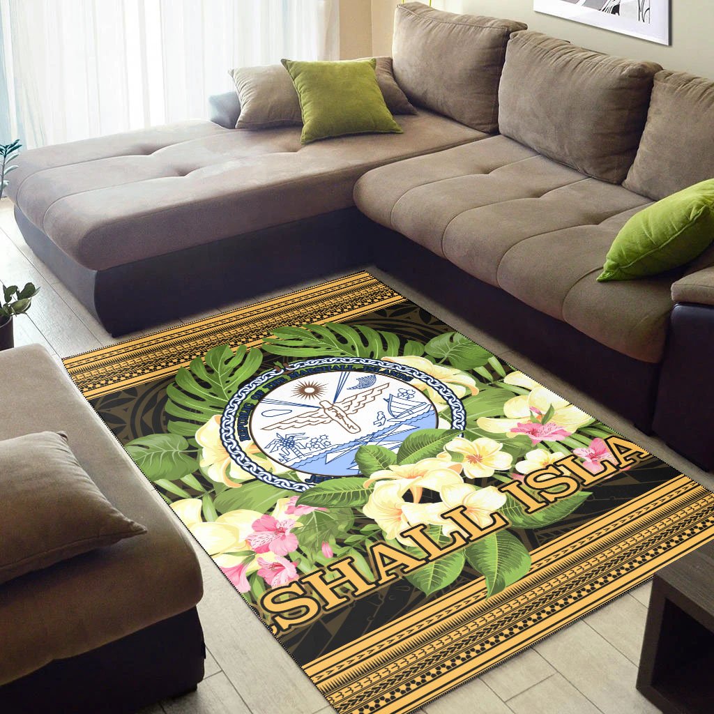 Marshall Islandss Area Rug - Polynesian Gold Patterns Collection