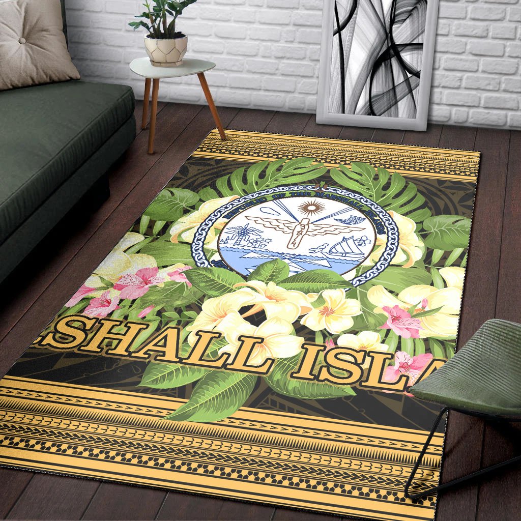 Marshall Islandss Area Rug - Polynesian Gold Patterns Collection
