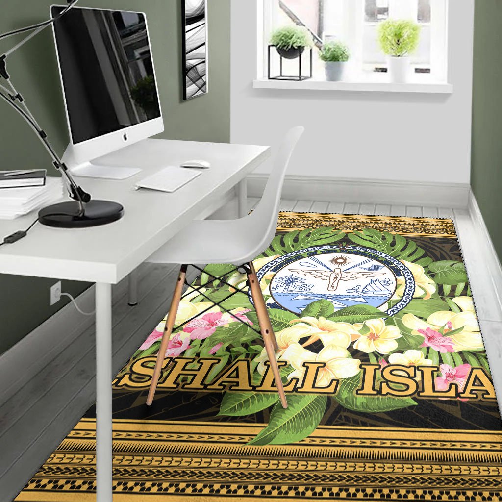 Marshall Islandss Area Rug - Polynesian Gold Patterns Collection