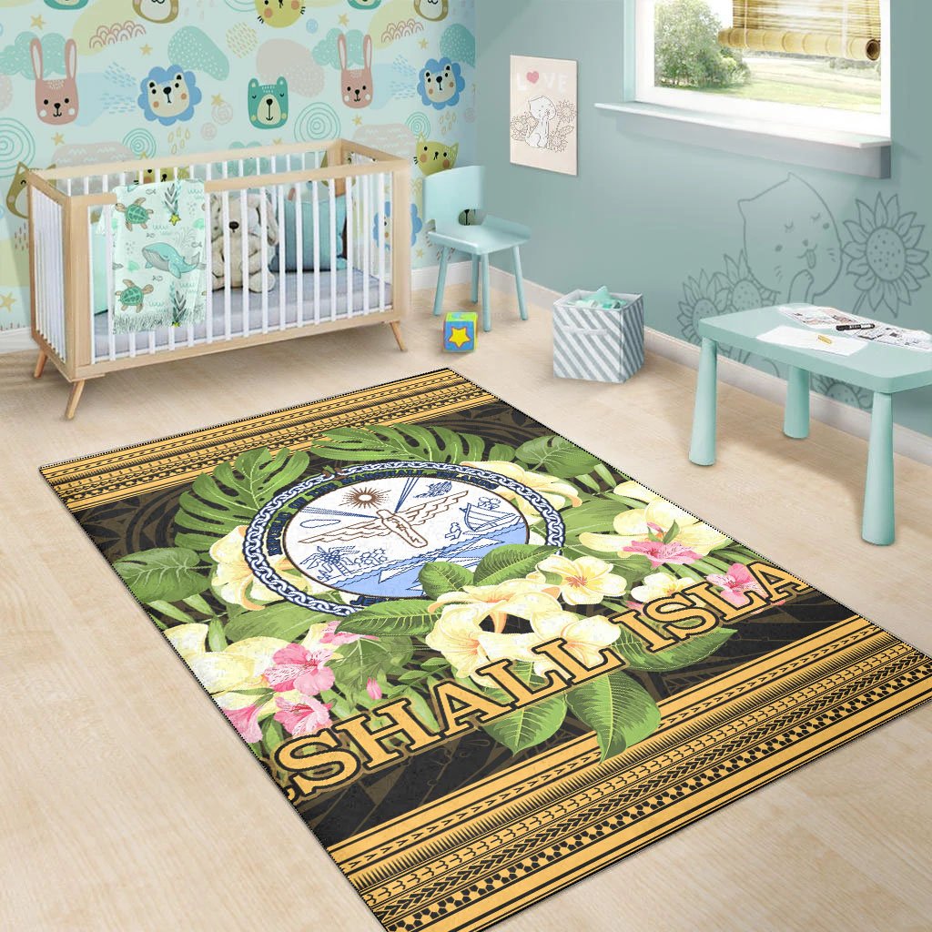 Marshall Islandss Area Rug - Polynesian Gold Patterns Collection