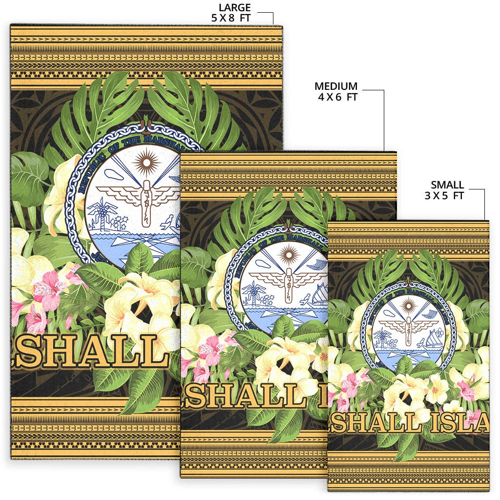 Marshall Islandss Area Rug - Polynesian Gold Patterns Collection