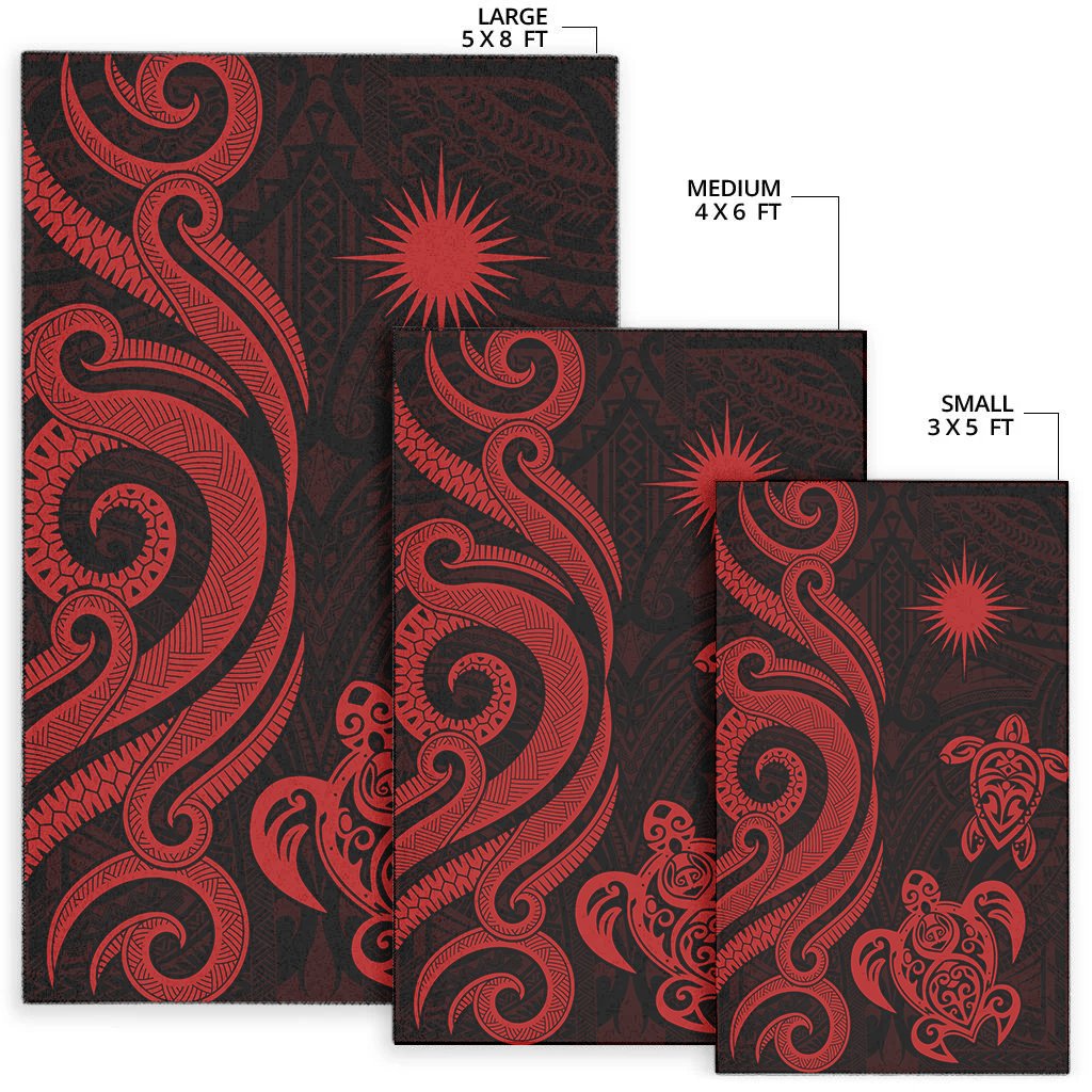 Marshall Islandss Area Rug - Red Tentacle Turtle