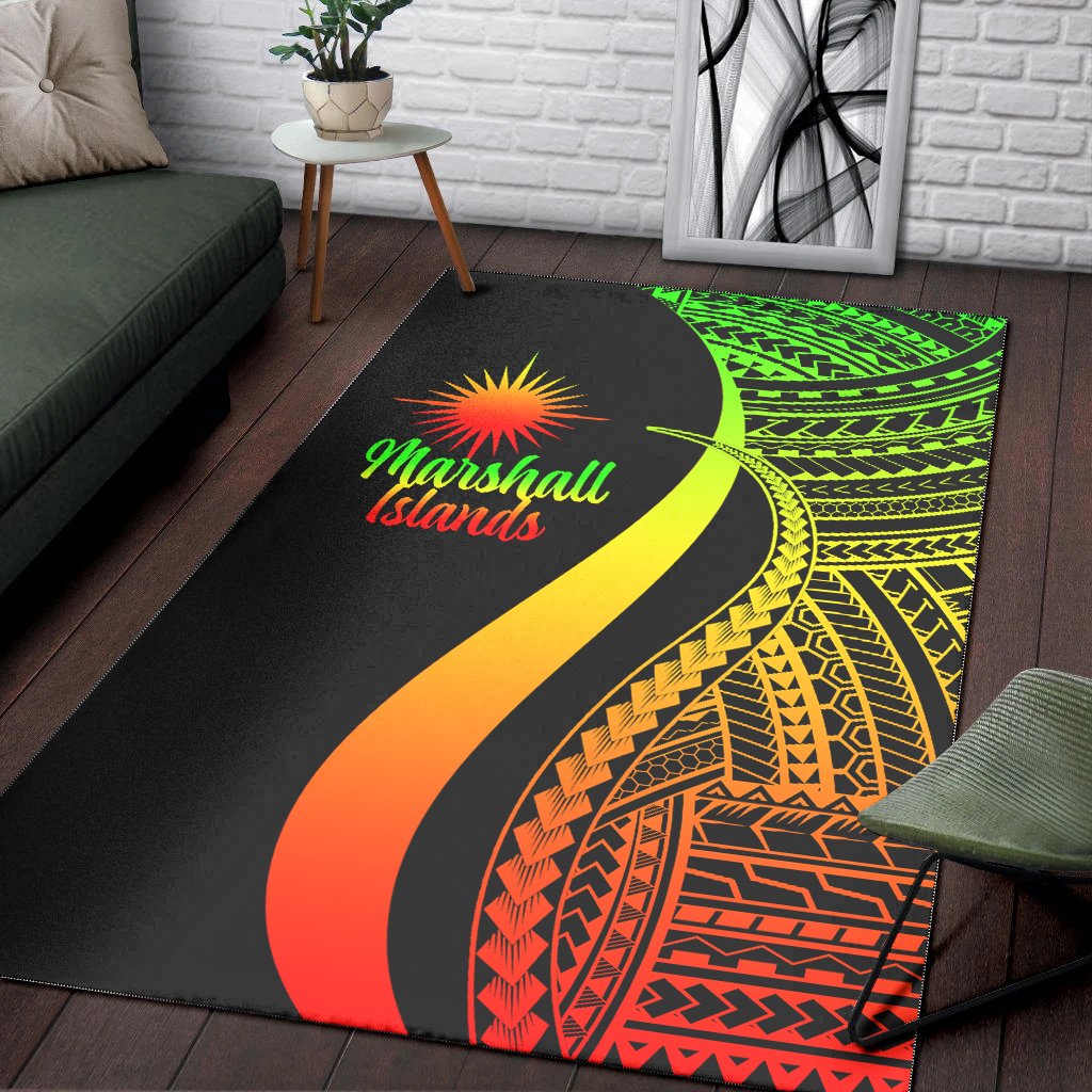 Marshall Islandss Area Rug - Reggae Polynesian Tentacle Tribal Pattern