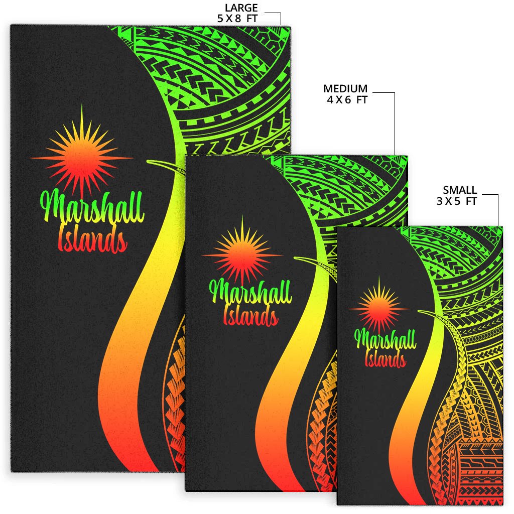 Marshall Islandss Area Rug - Reggae Polynesian Tentacle Tribal Pattern