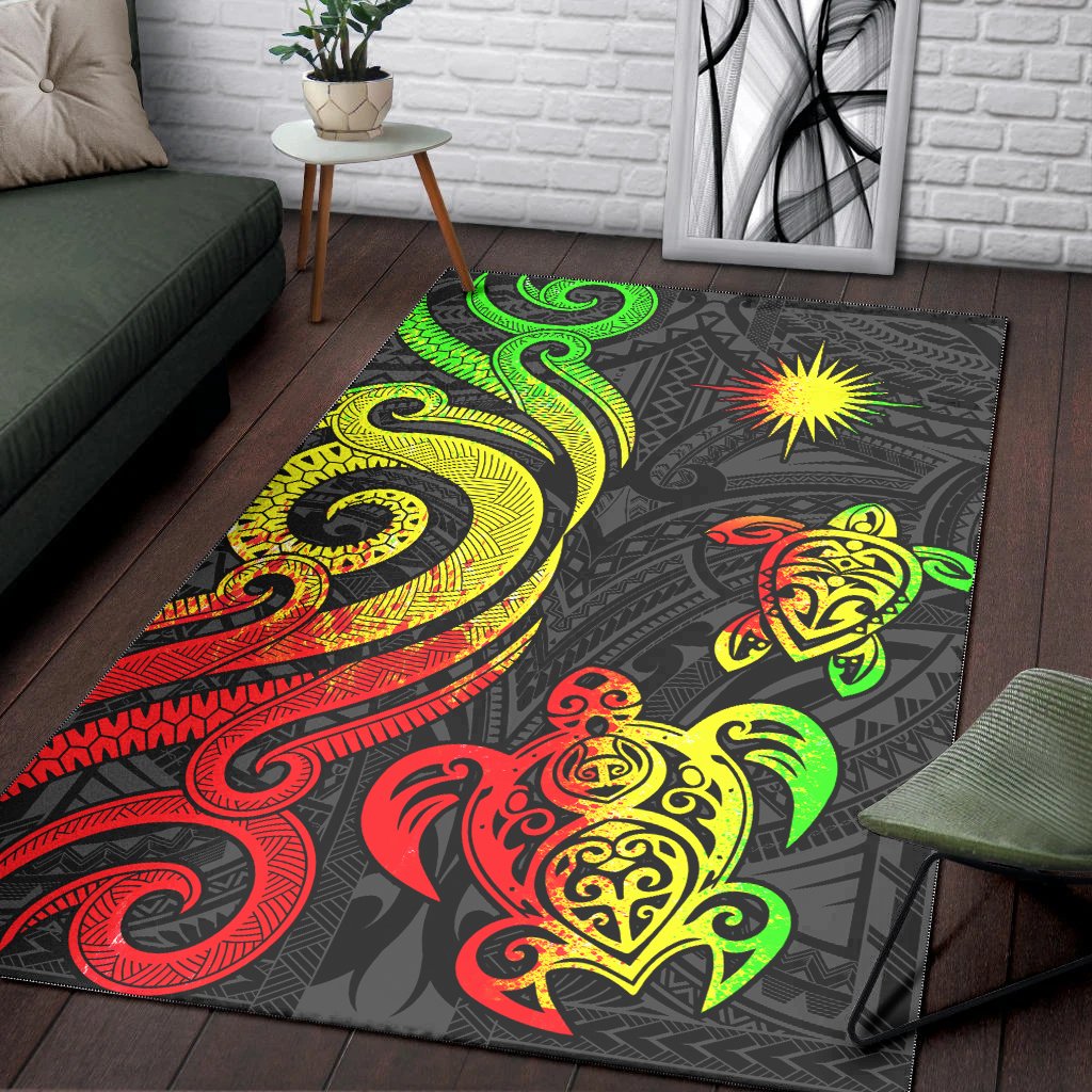 Marshall Islandss Area Rug - Reggae Tentacle Turtle
