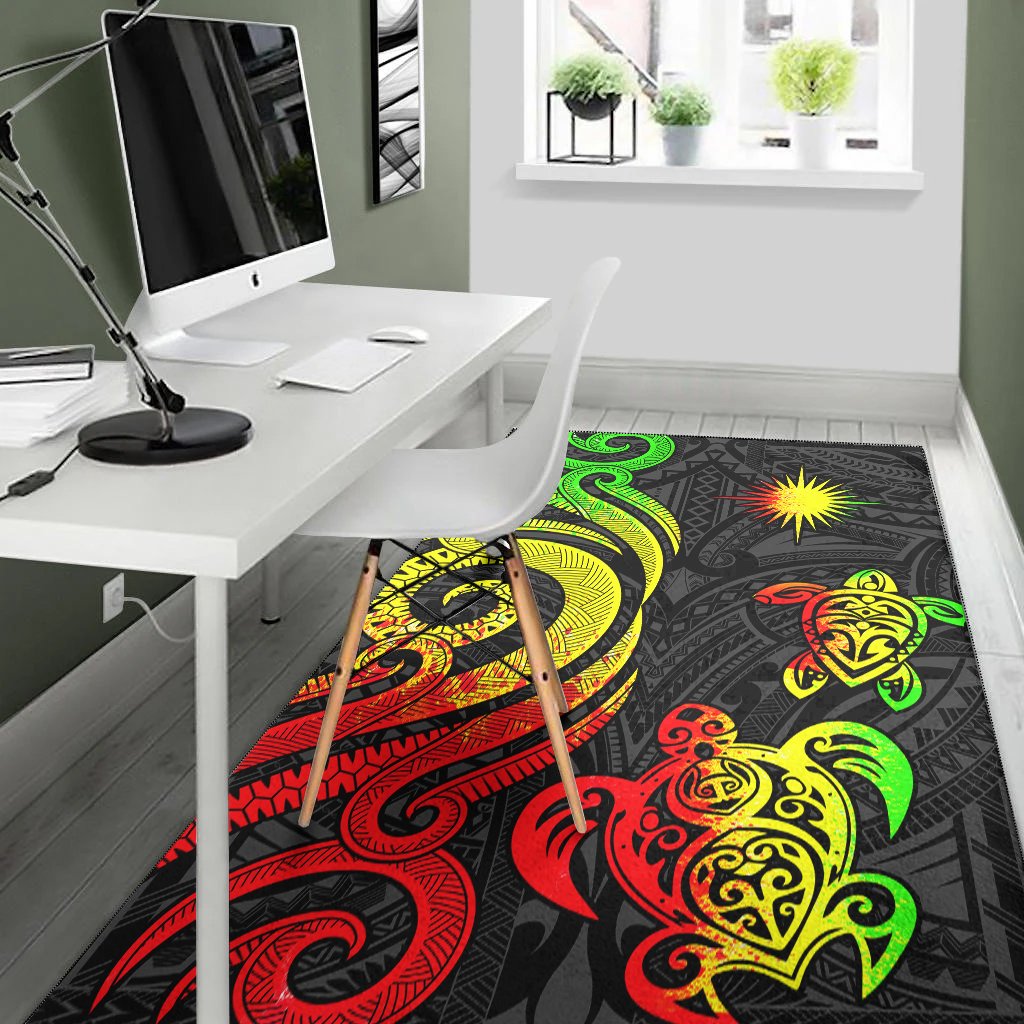 Marshall Islandss Area Rug - Reggae Tentacle Turtle