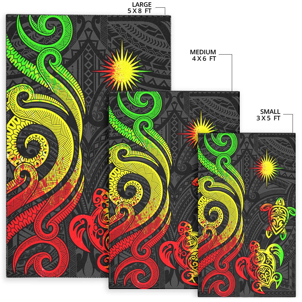Marshall Islandss Area Rug - Reggae Tentacle Turtle