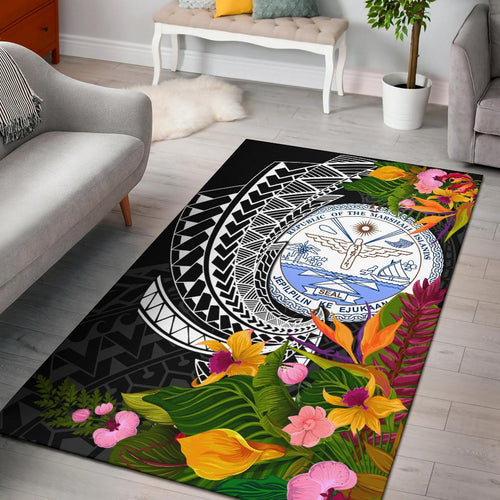 Marshall Islandss Area Rug - Seal Spiral Polynesian Patterns