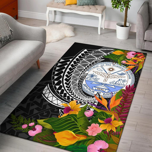 Marshall Islandss Area Rug - Seal Spiral Polynesian Patterns