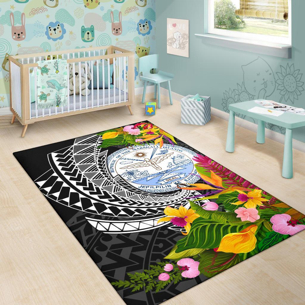 Marshall Islandss Area Rug - Seal Spiral Polynesian Patterns