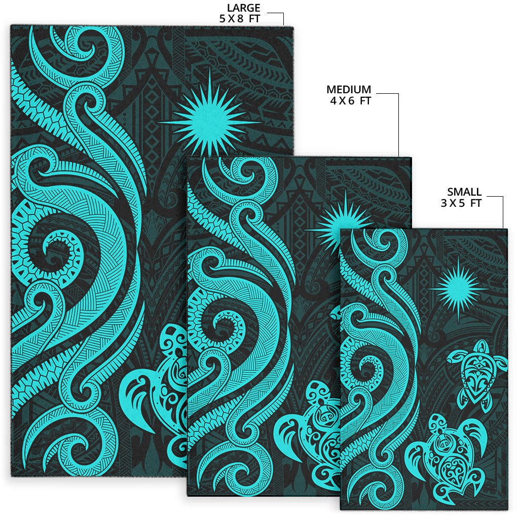 Marshall Islandss Area Rug - Turquoise Tentacle Turtle