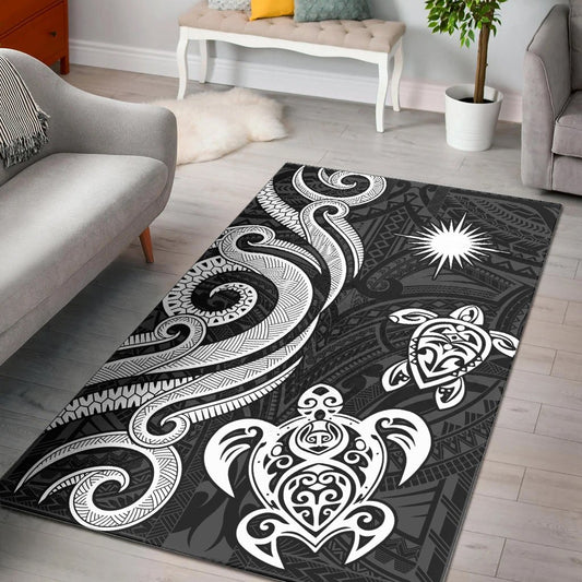 Marshall Islandss Area Rug - White Tentacle Turtle