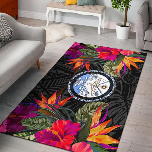 Marshall Islandss Area Rugs Hibiscus Polynesian Pattern