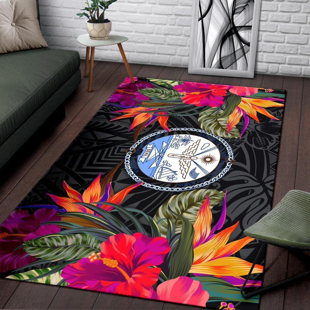 Marshall Islandss Area Rugs Hibiscus Polynesian Pattern