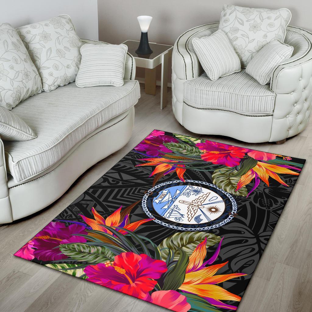 Marshall Islandss Area Rugs Hibiscus Polynesian Pattern