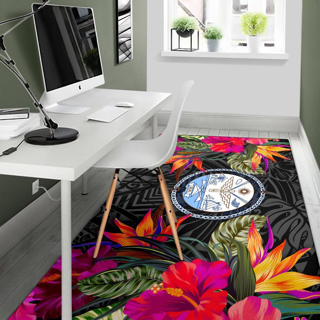 Marshall Islandss Area Rugs Hibiscus Polynesian Pattern