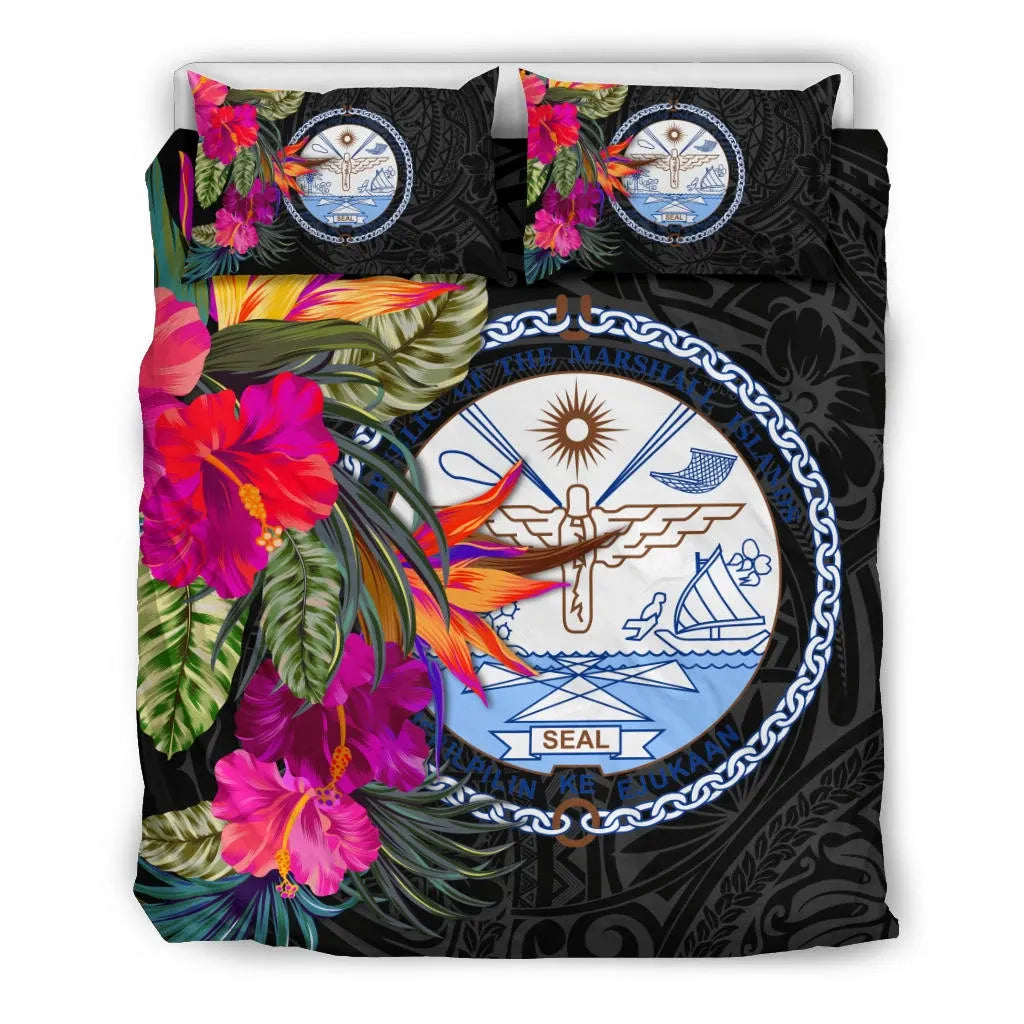 Marshall Islands Bedding Set - Hibiscus Polynesian Pattern