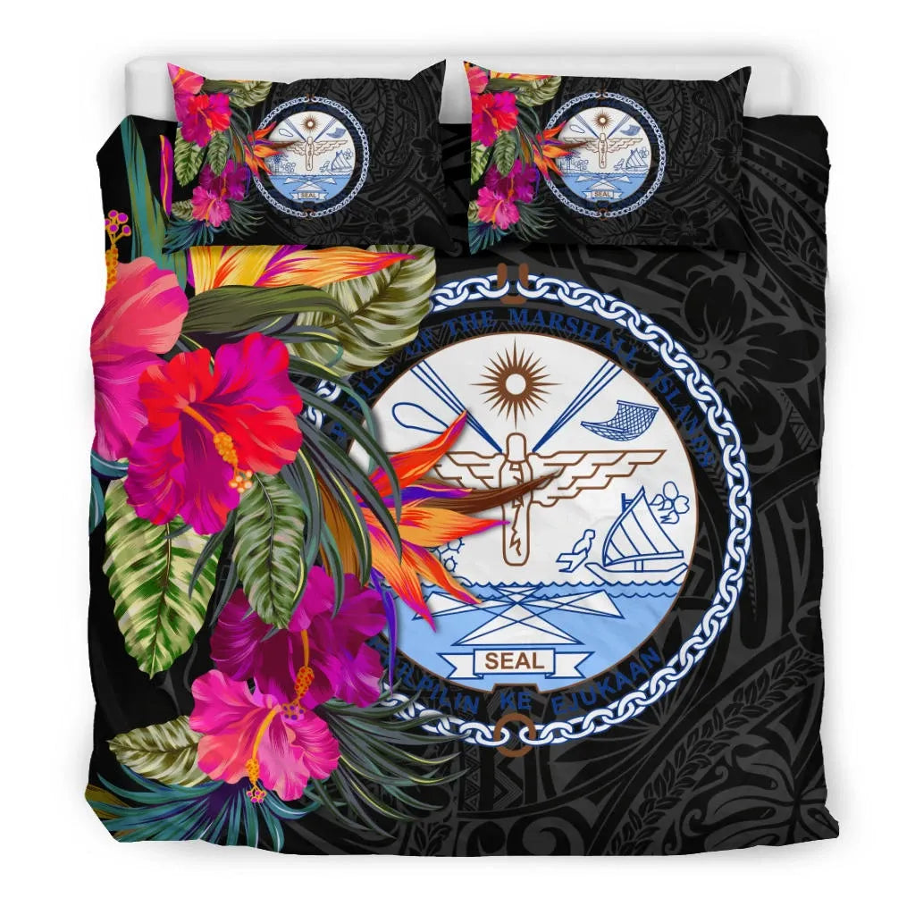 Marshall Islands Bedding Set - Hibiscus Polynesian Pattern