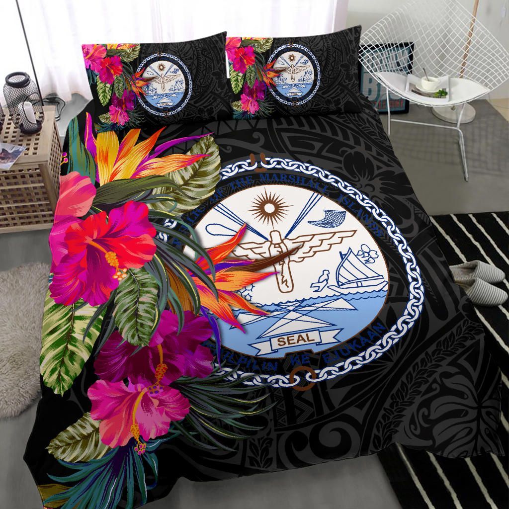 Marshall Islands Bedding Set - Hibiscus Polynesian Pattern