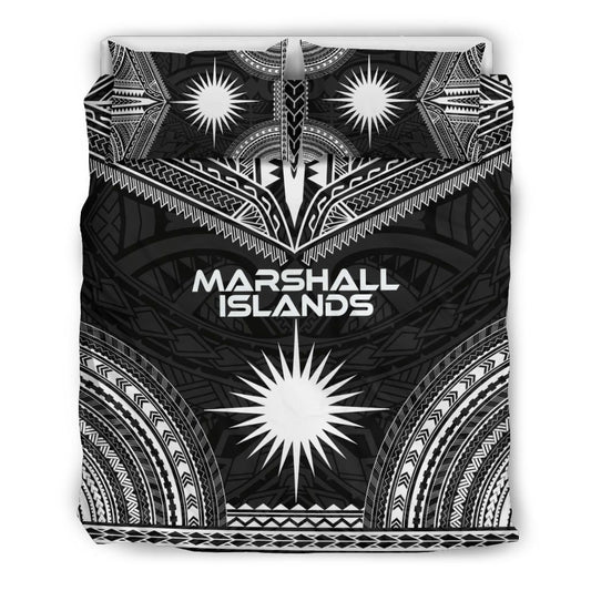 Marshall Islands Polynesian Chief Duvet Cover Set - Black Version