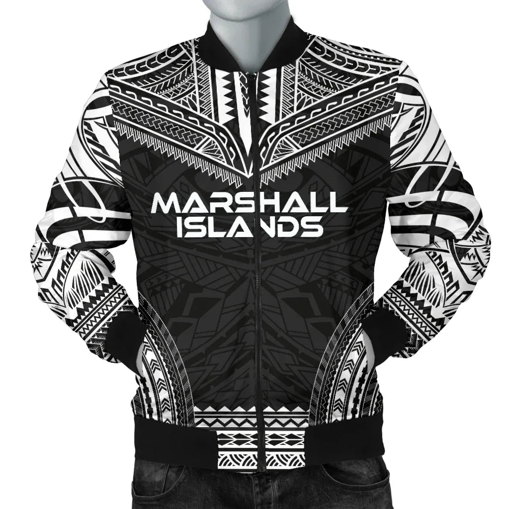 Marshall Islands Polynesian Chief Bomber Jacket - Black Version