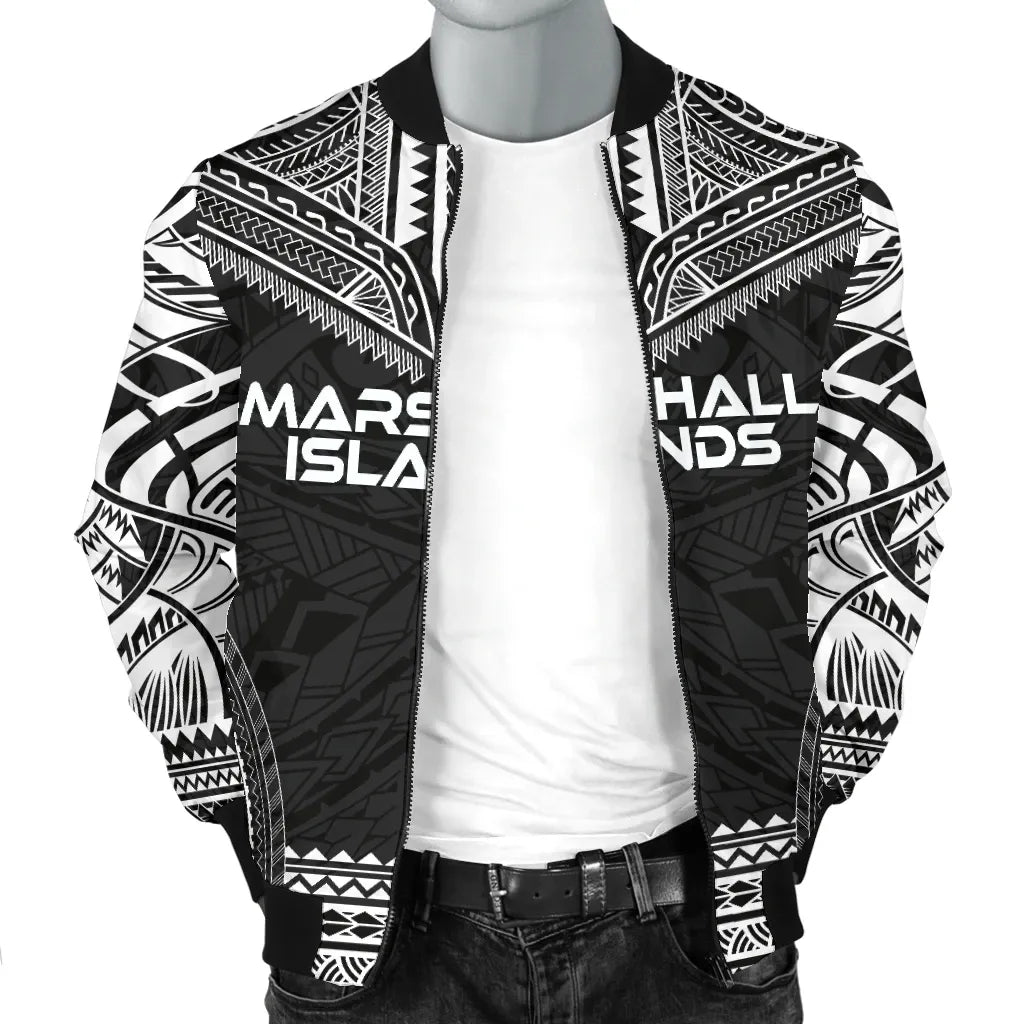 Marshall Islands Polynesian Chief Bomber Jacket - Black Version