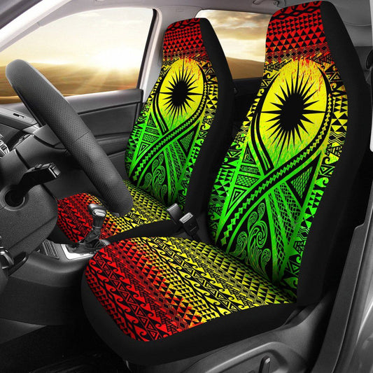 Marshall Islands Car Seat Cover - Marshall Islands Flag Polynesian Tattoo Reggae
