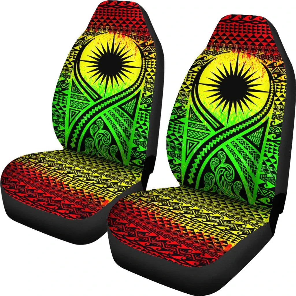 Marshall Islands Car Seat Cover - Marshall Islands Flag Polynesian Tattoo Reggae